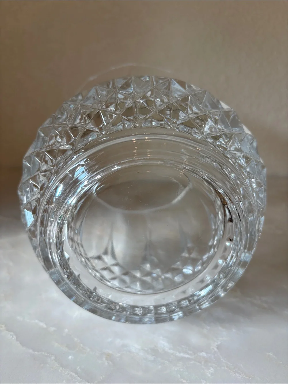 Faceted Clear Crystal Ice Bucket